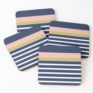 Almohadillas de corcho más asequibles 713 madera de Mango/madera de acacia sobre posavasos para servir té impresos 4 piezas Set accesorios de cocina posavasos - Product Image 5