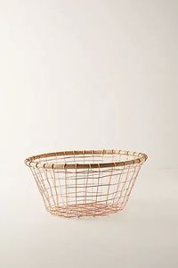 Panier de rangement en fil métallique décoratif incurvé à la main pour le stockage du pain et des fruits, panier à fruits en fil métallique doré écologique - Product Image 4