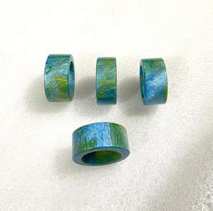 Servilleteros de boda de resina Vintage hechos a mano, decoración de mesa duradera ecológica, Perla - Product Image 2