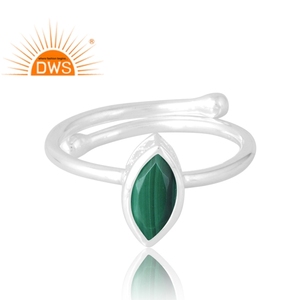 Meilleure vente 925 argent Sterling malachite naturelle bague de pierres précieuses bijoux personnalisés pour les femmes cadeau pour elle - Product Image 3