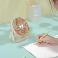 Boîte carrée suspendue murale Ventilateurs pliants Usb personnels avec veilleuse séparée Support de bureau portable en macaron Mini ventilateur de table de bureau