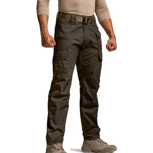 Wholesale <b>Green</b> Men's <b>Cargo</b> <b>Pants</b> Multiple <b>Cargo</b> Pockets Embroidery Cotton Fabric 100% Cotton Lightweight Casual Waist - Product Image 1