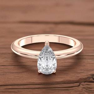 1.15 carat E-F/VVS-VS poire et forme ronde Moissanite diamant broche ensemble solitaire bague de fiançailles en argent pour les femmes - Product Image 2