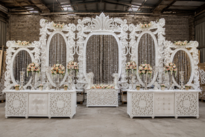 Escenario de Fibra con Tema Romano Blanco para Bodas, al Mejor Precio, Marco de Boda Victoriano, Decoración de Boda Inglesa, Panel de Fibra para Escenario, Estilo Atlanta - Product Image 4