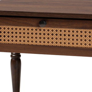 DreamCraft Studio Giovanna Table de chevet transitionnelle en rotin brun - Product Image 4