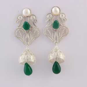 Best Selling Alankaar Filigree <b>Earrings</b> High Grade Indian Direct Supplier Glittering Shine High Quality Stud <b>Earrings</b> - Product Image 1