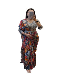 Sari en soie de haute qualité le plus vendu Saree de séquence de fausse georgette avec chemisier fantaisie vêtements de fête pour femmes indiennes et pakistanaises - Product Image 1