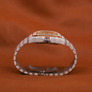 Reloj mecánico automático de dos tonos de lujo personalizado Hip Hop diseño elegante esfera hecha a mano características únicas banda de oro amarillo - Product Image 6