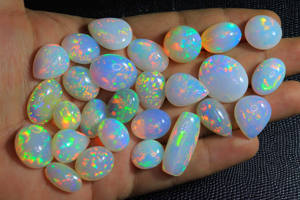Pierre précieuse d'opale naturelle Welo pierres d'opale de feu grande taille 10-20 carat mélange forme opale pierres précieuses lot lisse poli - Product Image 5