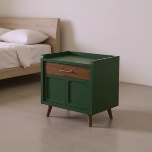 Mesita de noche hecha en Indonesia de alta calidad con diseño minimalista de madera de teca maciza para muebles del hogar, muebles de dormitorio de apartamento - Product Image 1
