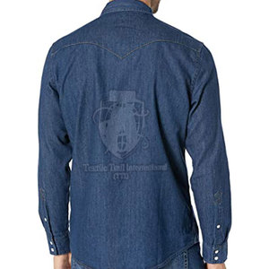 เสื้อเชิ้ตผู้ชาย ผู้จัดจำหน่ายมืออาชีพ ปกพับลง ผ้าฝ้าย สีพื้น ยีนส์ เสื้อเชิ้ตลำลองผู้ชาย ราคาสมเหตุสมผล - Product Image 3