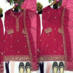 Shree Indian Exports presenta un hermoso conjunto de salwar kameez de diseño estilo actriz de televisión, con dupatta, para novias o mujeres. - Product Image 6