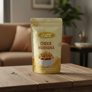 Makhana au fromage dur salé faible en gras, cuit au four, 50g, sachet souple |   Snacks aux noix Crunchy Fox - Product Image 3