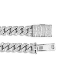 Collier en argent sterling S925 glacé personnalisé avec moissanite et diamants ronds Chaîne cubaine Bijoux pour rappeurs - Product Image 2