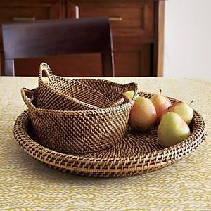 Plateau en rotin rectangulaire sans poignée, plateau de style vintage/événements d'été et plateau de service de fête/plateau en rotin à café - Product Image 4