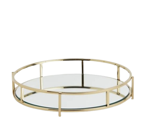 Nouveau plateau miroir en métal design avec design décoratif Prix abordable Plateaux de Noël de forme arrondie Plateaux de service uniques - Product Image 4