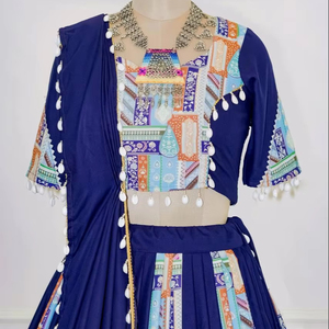 Último diseñador Pure Rayon Printed Kodi Lace Lehenga Choli por FabZone - Product Image 1