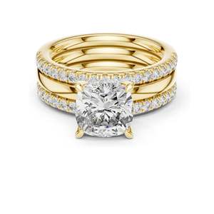 3.50 CT <b>Cushion</b> Cut Lab Diamond Bridal Ring Set for Women VVS-VS EF Clarity 18KT, 14KT, 10KT Gold & 925 Silver Rose, - Product Image 3