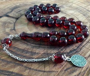 ลูกประคำสีเทอร์ควอยซ์ที่ไม่เหมือนใครออกแบบมาสำหรับสวดมนต์ทาสบิห์ด้วยลูกปัดเรซินธรรมชาติรูปทรง - Product Image 1