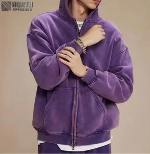 Nouveau survêtement élégant en coton fabriqué en usine, couleur personnalisée pour hommes, survêtement lavé à l'acide, OEM entretenu - Product Image 3