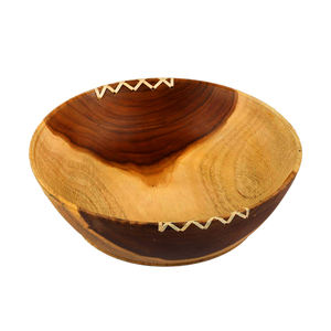Tazón de madera de acacia para almacenamiento de alimentos de diseño moderno, uso para el hogar, cocina, fiesta, mesa, tazón de madera de Color marrón - Product Image 1