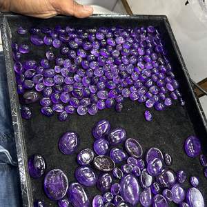 Cabochon d'améthyste bleu africain naturel de haute qualité 10*8 MM pierre précieuse de coupe ovale en vrac pour la fabrication de bijoux forme de pierre précieuse de coupe ovale - Product Image 4