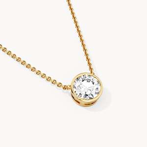 Collar con colgante fino y bisel redondo - Product Image 4