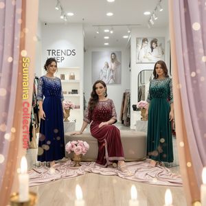 Luxury Micro Velvet Hand Embroidered Modest Evening <b>Dress</b> Abaya <b>Kaftan</b> for Women | Wholesale Pakistani Party Wear - Product Image 3