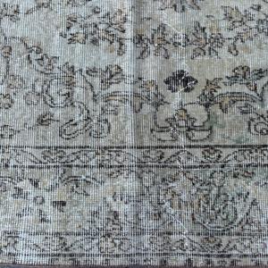 Turkish Vintage Rug 2.2x7.3 ft (66x221 cm), <b>Brown</b> <b>Wool</b> Rug - Product Image 5