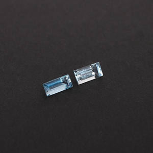 พลอยอะความารีนบราซิลทรงสี่เหลี่ยมผืนผ้าขนาด 8x4 มม. น้ำหนัก 1.80 กะรัต 1 คู่ พลอยธรรมชาติสำหรับทำเครื่องประดับ พลอยหลวม - Product Image 4