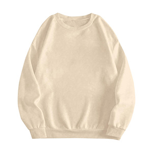 Sudadera informal de algodón 100% de gran tamaño para mujer, jersey de manga larga, cuello redondo, capucha, forro liso teñido, primavera invierno - Product Image 5