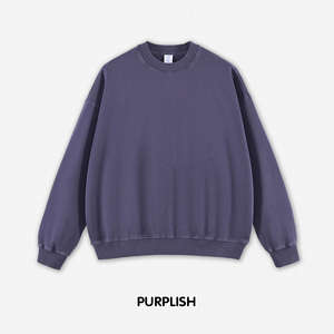 Haute qualité hommes mode poids lourd 420 grammes lavé éponge à capuche couleur unie en détresse pull o-cou sweat - Product Image 5