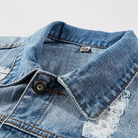 Ensemble de costume en jean pour couple, veste et jean délavés et déchirés, tenue assortie à boutons tendance
