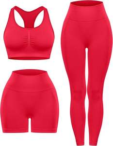 Sujetador de gimnasio de secado rápido para mujer más vendido y conjunto de mallas de yoga transpirables para ropa deportiva - Product Image 1