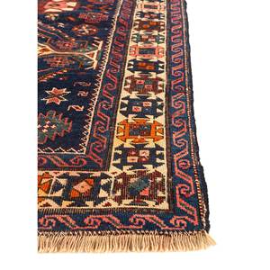 Alfombra de Lana Azul Kiaan Anudada a Mano con Patrón Geométrico, Alfombra Grande para el Hogar, Sala de Estar, Pasillo, Decoración, 9x12, Paem-1412 - Product Image 4