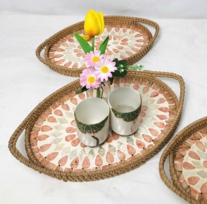 Bandeja de ratán respetuosa con el medio ambiente, bandeja de incrustación de madreperla de material natural, el precio más bajo hecho en Vietnam - Product Image 5
