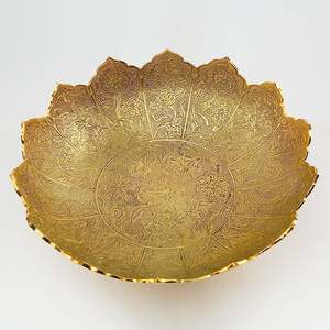 Top Quality Stainless <b>Steel</b> <b>Bowl</b> with Brass Leaf and Stem Shaped <b>Bowl</b> Stand Round Shape Top Selling Product - Product Image 6