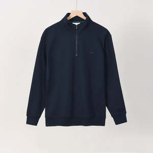 Vente en gros de sweat-shirts à capuche pour hommes en coton 100% avec broderie de marque, style ample, demi-zip, confortable, pour l'extérieur, avec motif 3D - Product Image 2