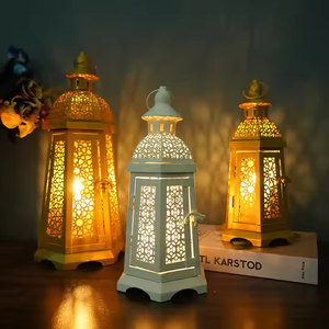 Nueva llegada marroquí ahuecado Ramandan Festival Eid Mubarak candelabro de hierro decoración del hogar linterna - Product Image 3