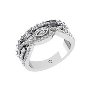 Baguette de luxe originale à large bande bague femme 950 platine Moissanite conception des yeux pour les fiançailles de mariage en gros - Product Image 1