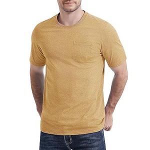 Wholesale Blank <b>Shirt</b> Custom Logo 100% Cotton T-<b>Shirt</b> Men's Plain <b>Shirts</b> Loose Fit T-<b>Shirt</b> with <b>Pocket</b> - Product Image 1