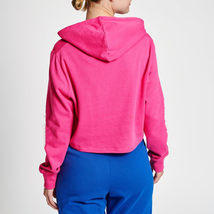 Sweat à capuche brodé pour femme, décontracté, avec fermeture éclair, logo personnalisé, nouveau design, vente en gros, automne-hiver, fitness, coupe courte, 100 % coton respirant - Product Image 3