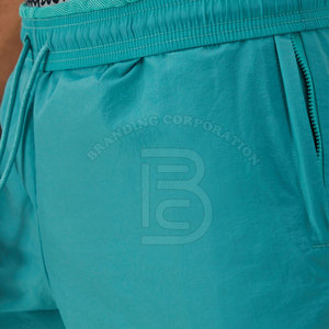 Short en nylon personnalisé pour hommes pour l'entraînement de natation à la plage en salle de gym-Short d'entraînement vierge respirant à taille élastique non tissé personnalisable - Product Image 6