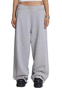 Wholesale Winter <b>Fleece</b> Heavyweight Sweatpants <b>Women's</b> Wide Leg Baggy <b>Joggers</b> with Elastic Cuffs Custom Logo And Design OEM - Product Image 4