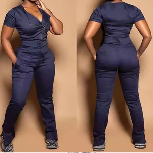 เครื่องแบบพยาบาลแขนครึ่งแบบกำหนดเองเครื่องแบบทางการพยาบาลผ้าฝ้ายสวมใส่สบายดีไซน์ตาข่ายไซส์ใหญ่พิเศษ - Product Image 6