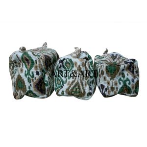 Stylish Bohemian Cotton <b>Quilted</b> Eco-Friendly Tassel Pattern 3 Pouch Set Travel Organizer Cosmetic <b>Bag</b> Set Zipper Wholesale - Product Image 3