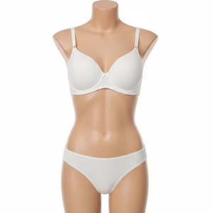 Ensemble soutien-gorge à armatures et string, séchage rapide, polyester doux et élasthanne respirant pour femme, confort quotidien, lingerie confortable - Product Image 1