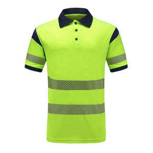 Polo de sécurité routière à manches longues, haute visibilité, réfléchissant, pour hommes, polo pas cher, logo sur la sangle, bande réfléchissante, vêtements de travail, t-shirt - Product Image 3