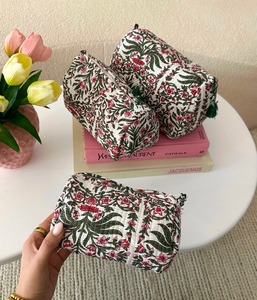 Indian Handmade Green Vintage Cotton Case with Zipper Closure Eco-Friendly & Durable Waterproof Travel Case - Product Image 2