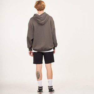 Sweat à capuche classique surdimensionné pour hommes en coton polyester haut de gamme col rond manches courtes solide nouveau design streetwear ODM - Product Image 4